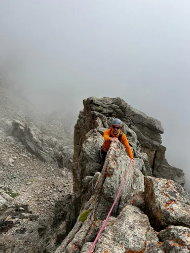 Les Perrons alpine rock climbing day in Chamonix-Mont Blanc