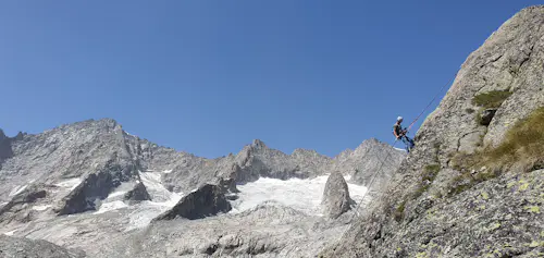 Multipitch Climbing in Triolet, Mont Blanc