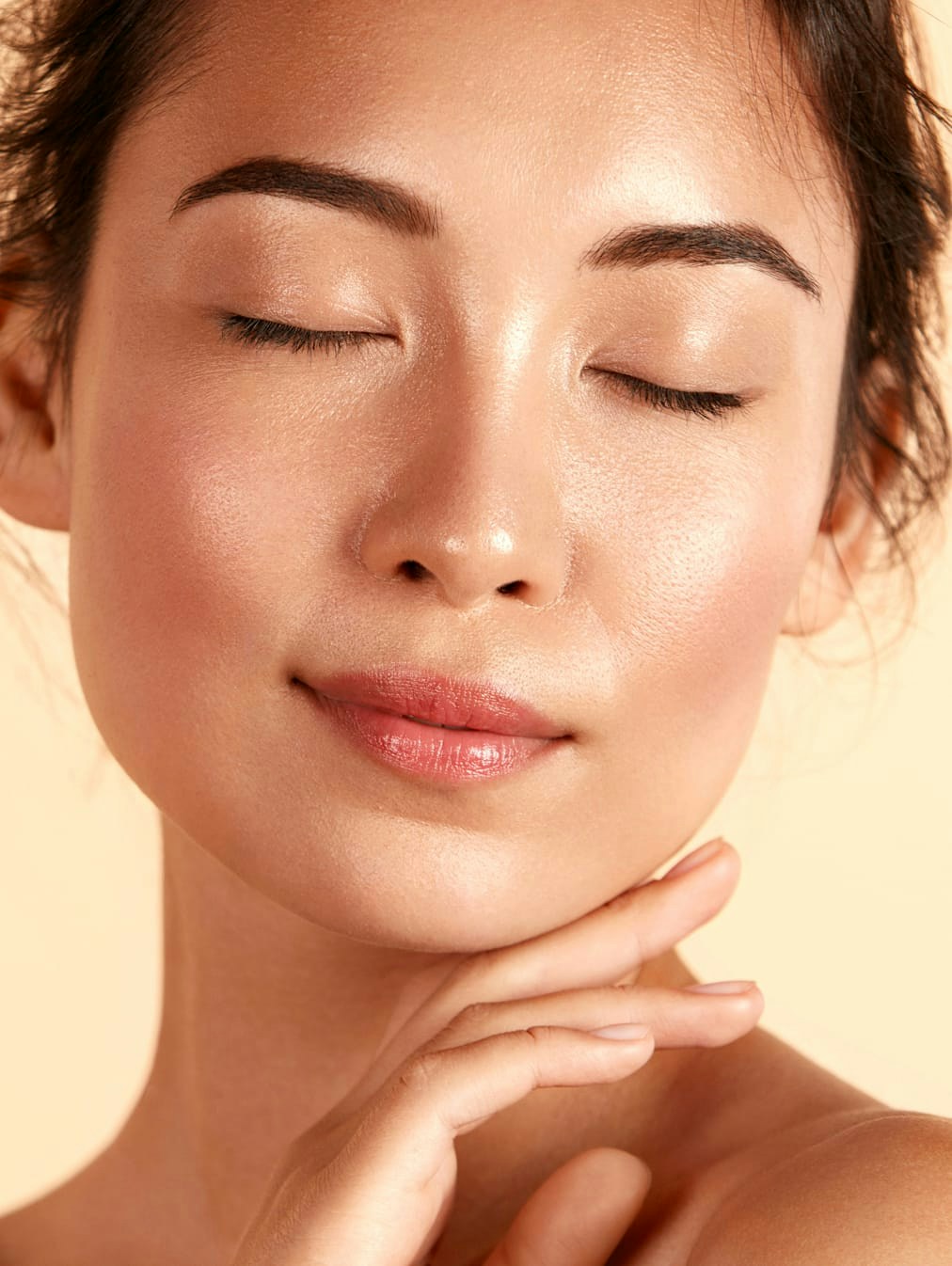 close up of woman's face