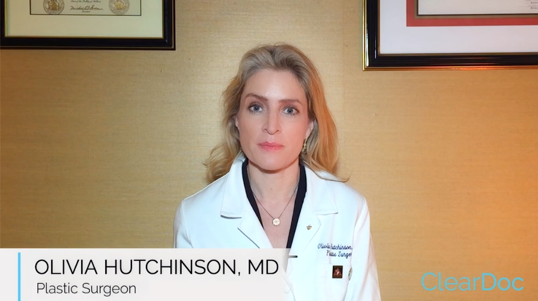 Dr. Olivia Hutchinson explaining breast augmentation