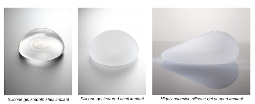 3 different types of breast implants
