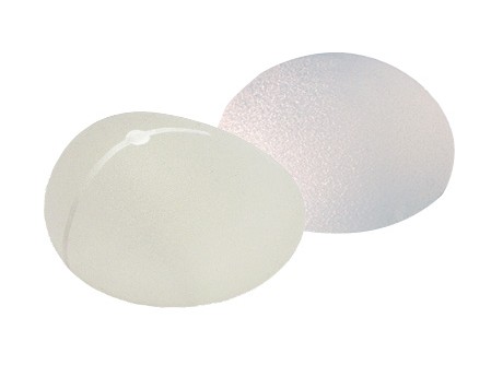 two silicone breast implants