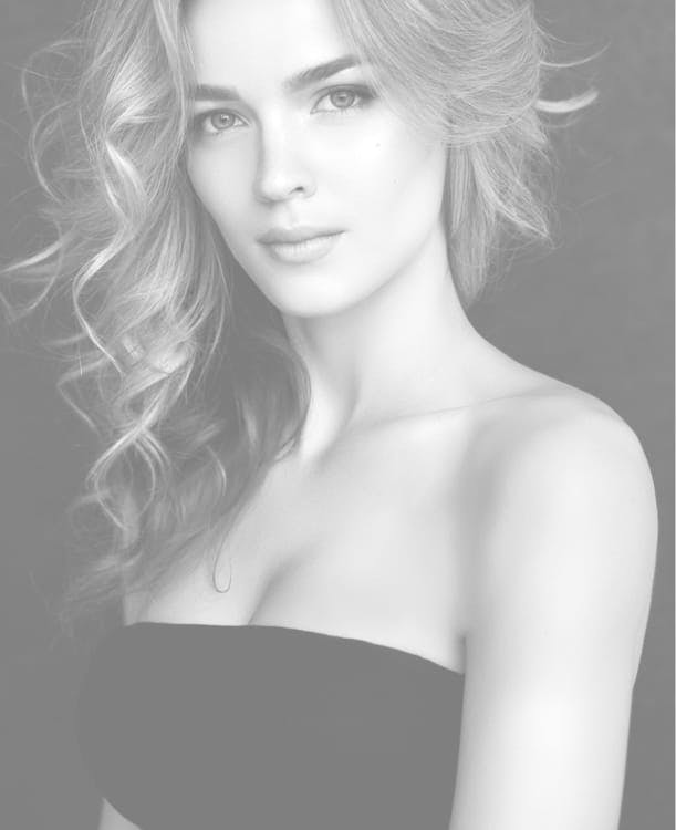 Black and white photo of model