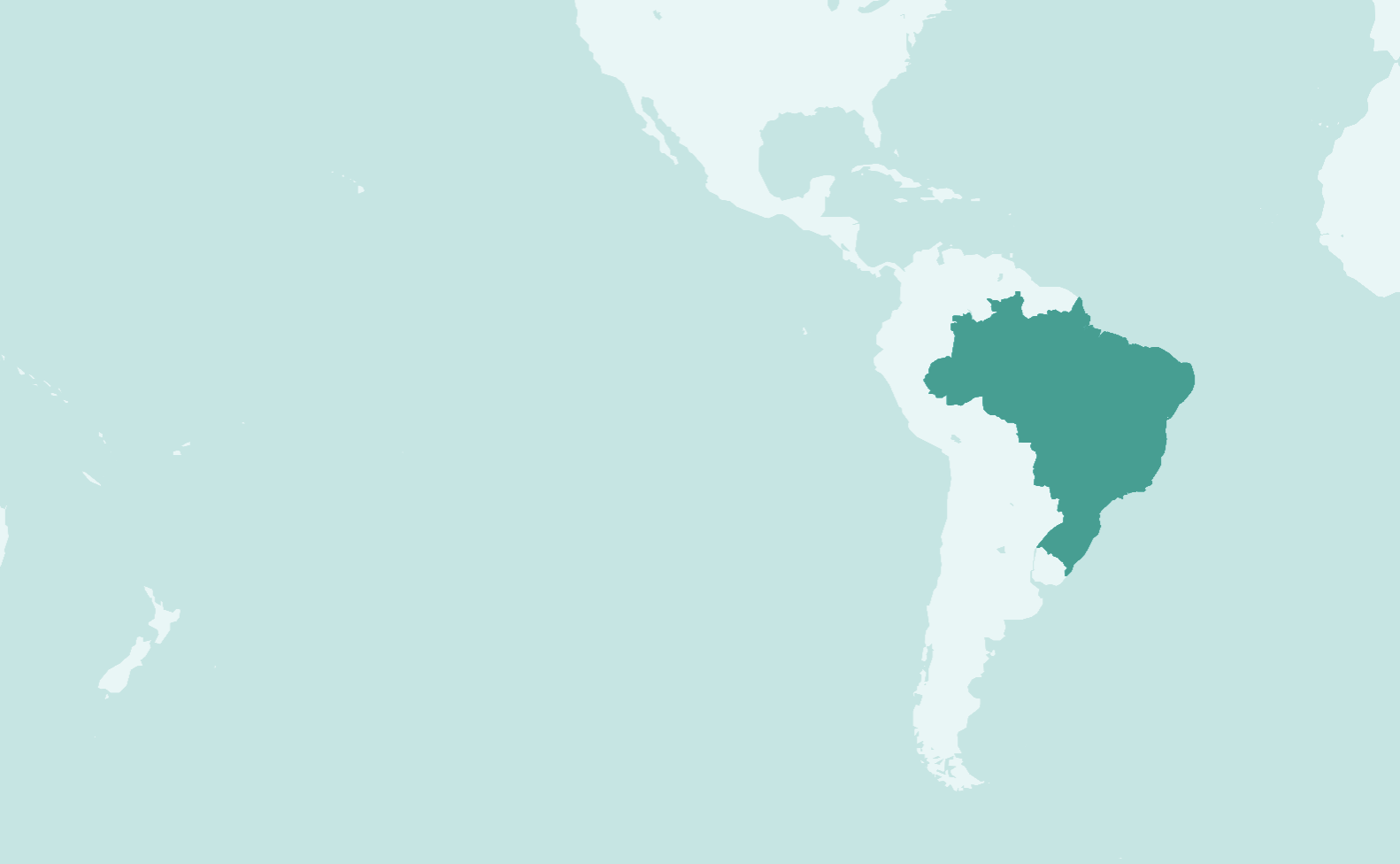 Map of South America with Brazil in darker colour.