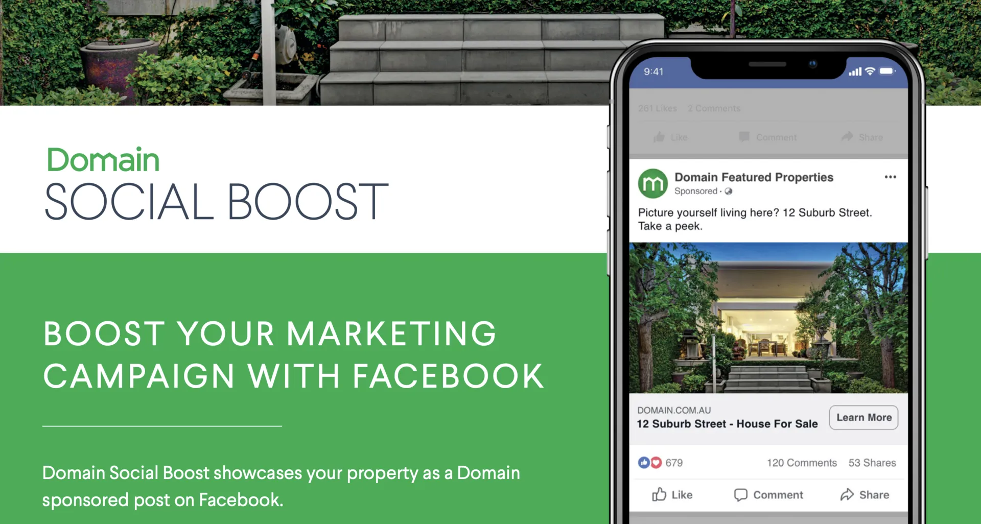 Domain Social Boost - boost your property marketing campaign with Facebook