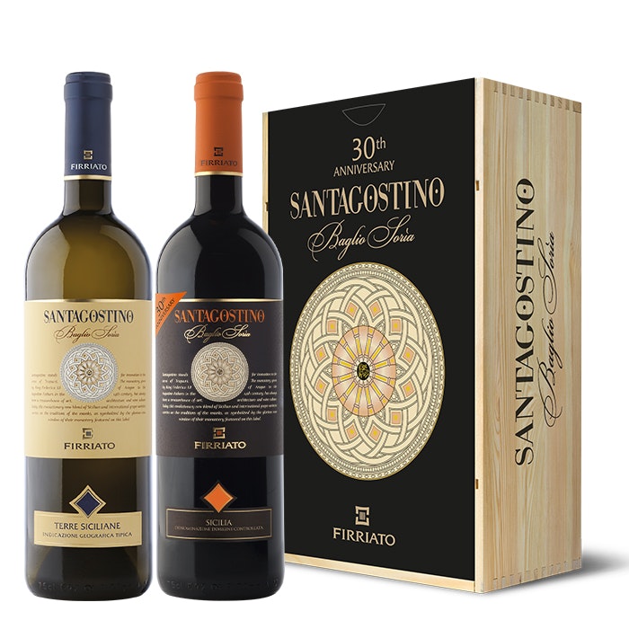 SANTAGOSTINO Bianco e Rosso in Cassa Legno da 2 Bottiglie