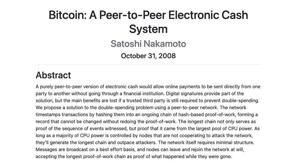 Bitcoin: A Peer-to-Peer Electronic Cash System