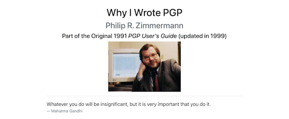 Why I Wrote PGP