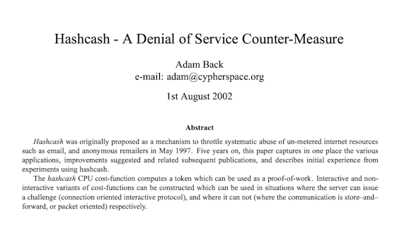 Hashcash - A Denial of Service Counter-Measure