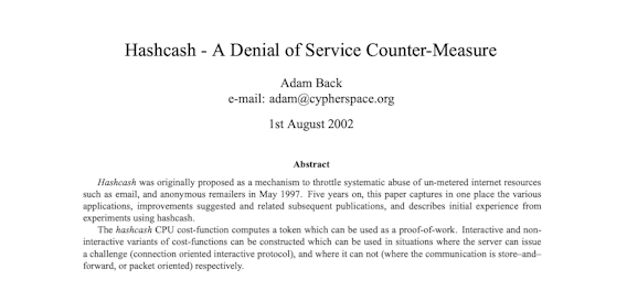 Hashcash - A Denial of Service Counter-Measure