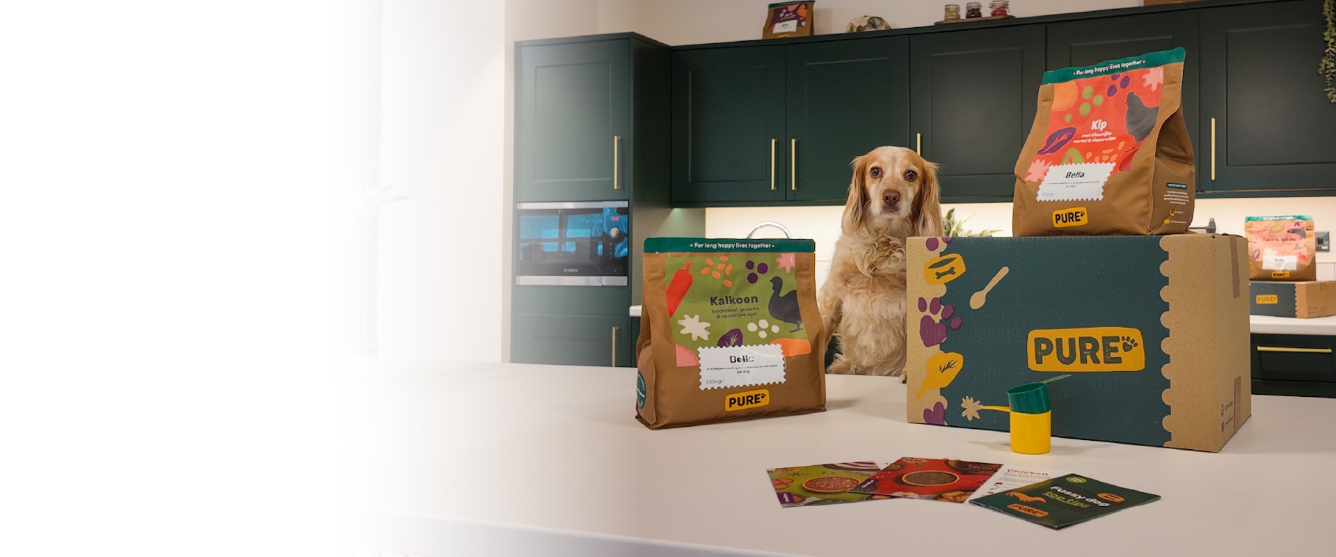 Lily omringt door Pure eten