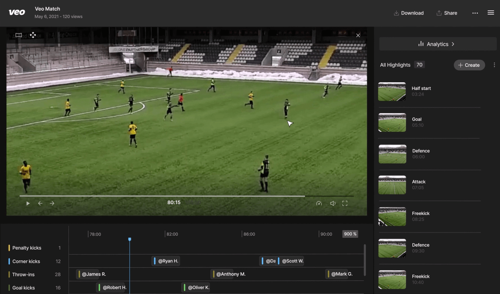 Video and data sports analytics software