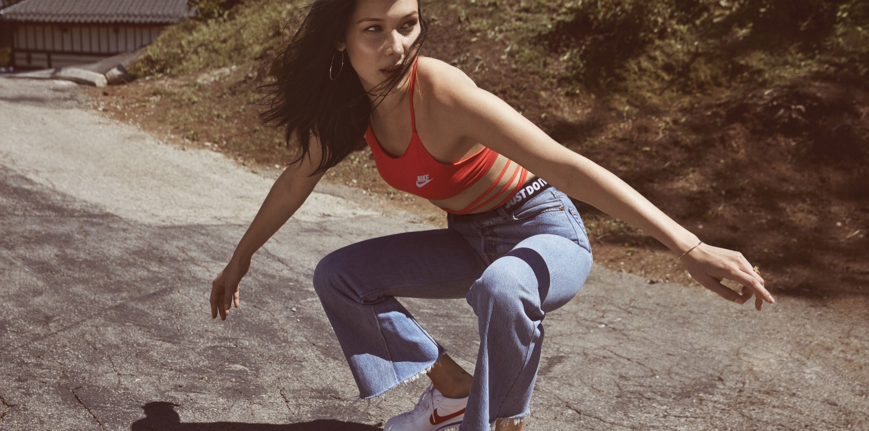 Bella Hadid reenacts Farah Fawcett for Nike Cortez anniversary campaign