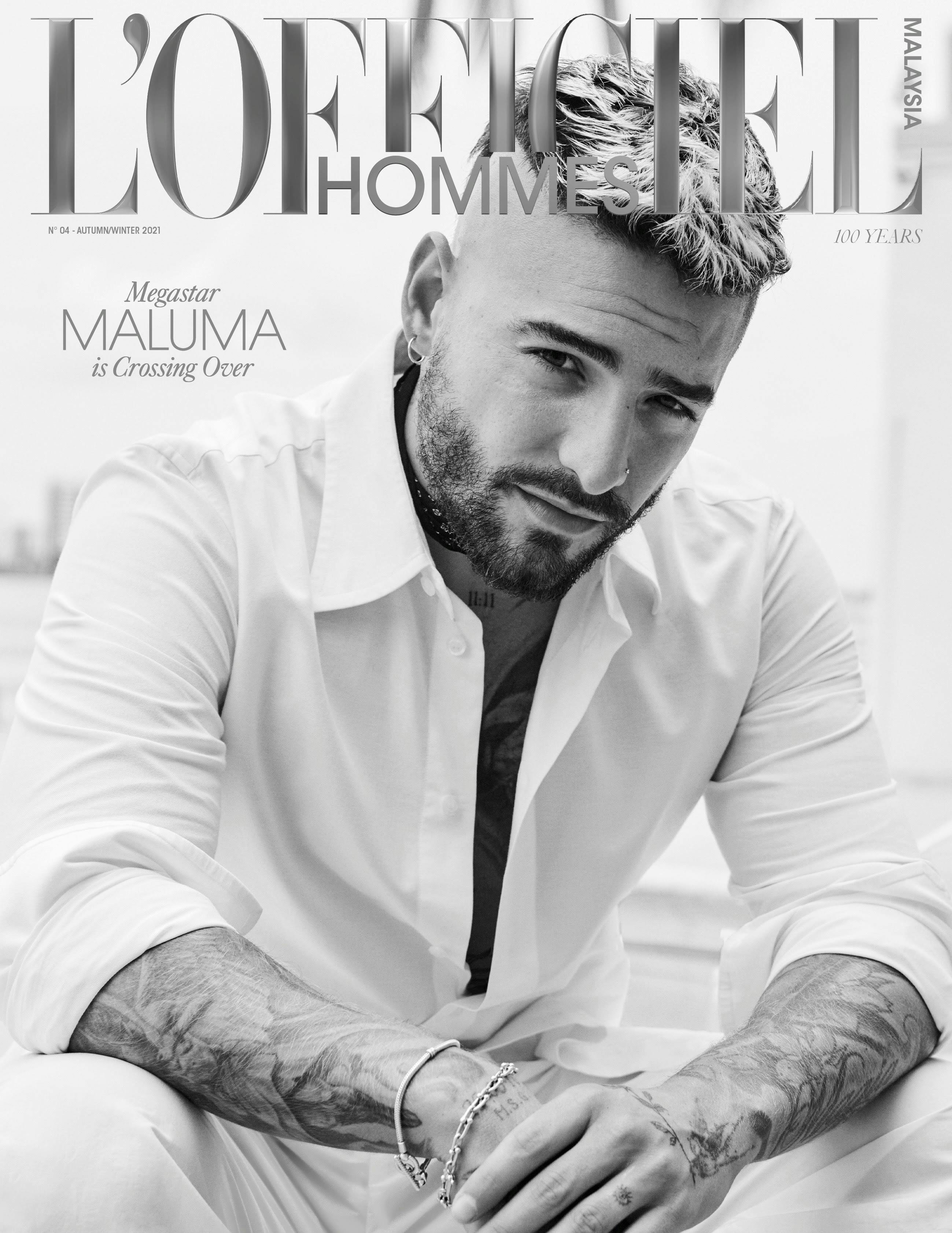 Maluma fronts L'Officiel Hommes Malaysia Autumn/Winter 2021 issue