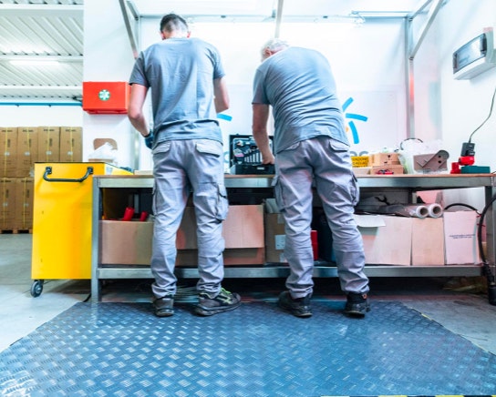 Pedane riscaldanti per postazioni di lavoro