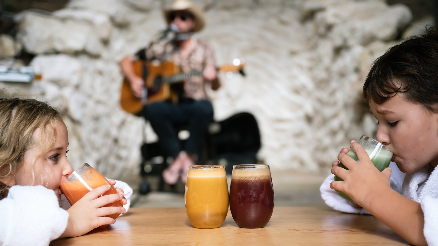 children drinking juice at sunday sessions