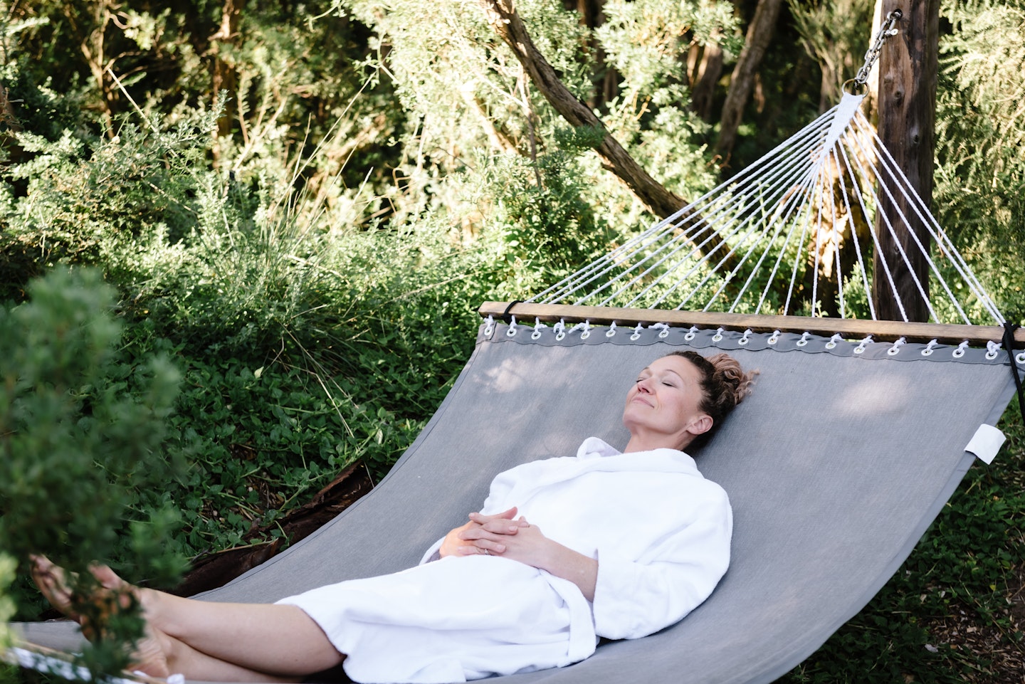 relaxing on a hammock