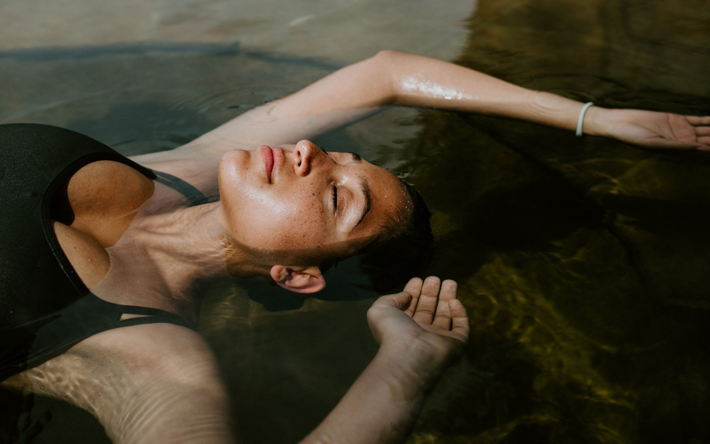 lady relaxing in water