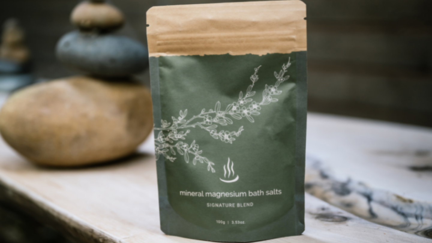 packet of mineral magnesium bath salts