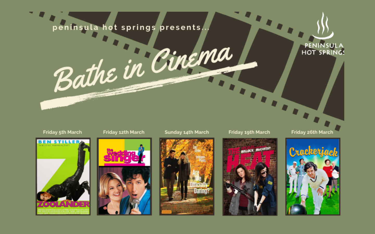 bathe in cinema program showing March movie schedule