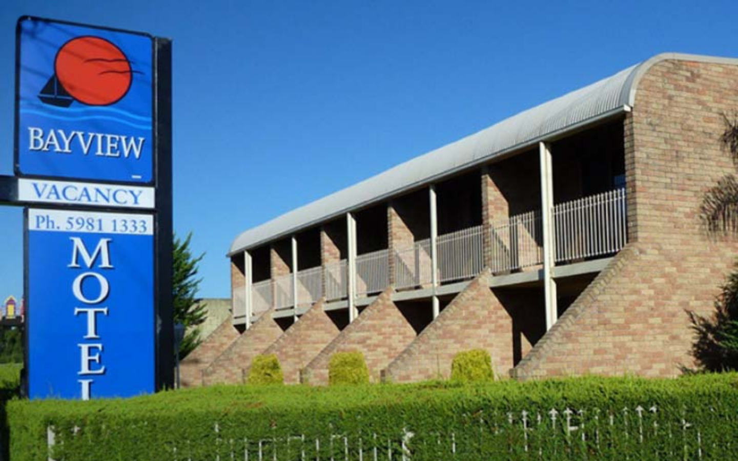 external view of motel with balconies