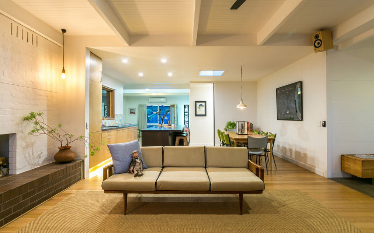 leather couch with beige surrounds