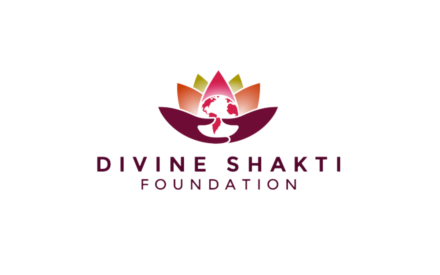 logo with colourful lotus, world and joining hands