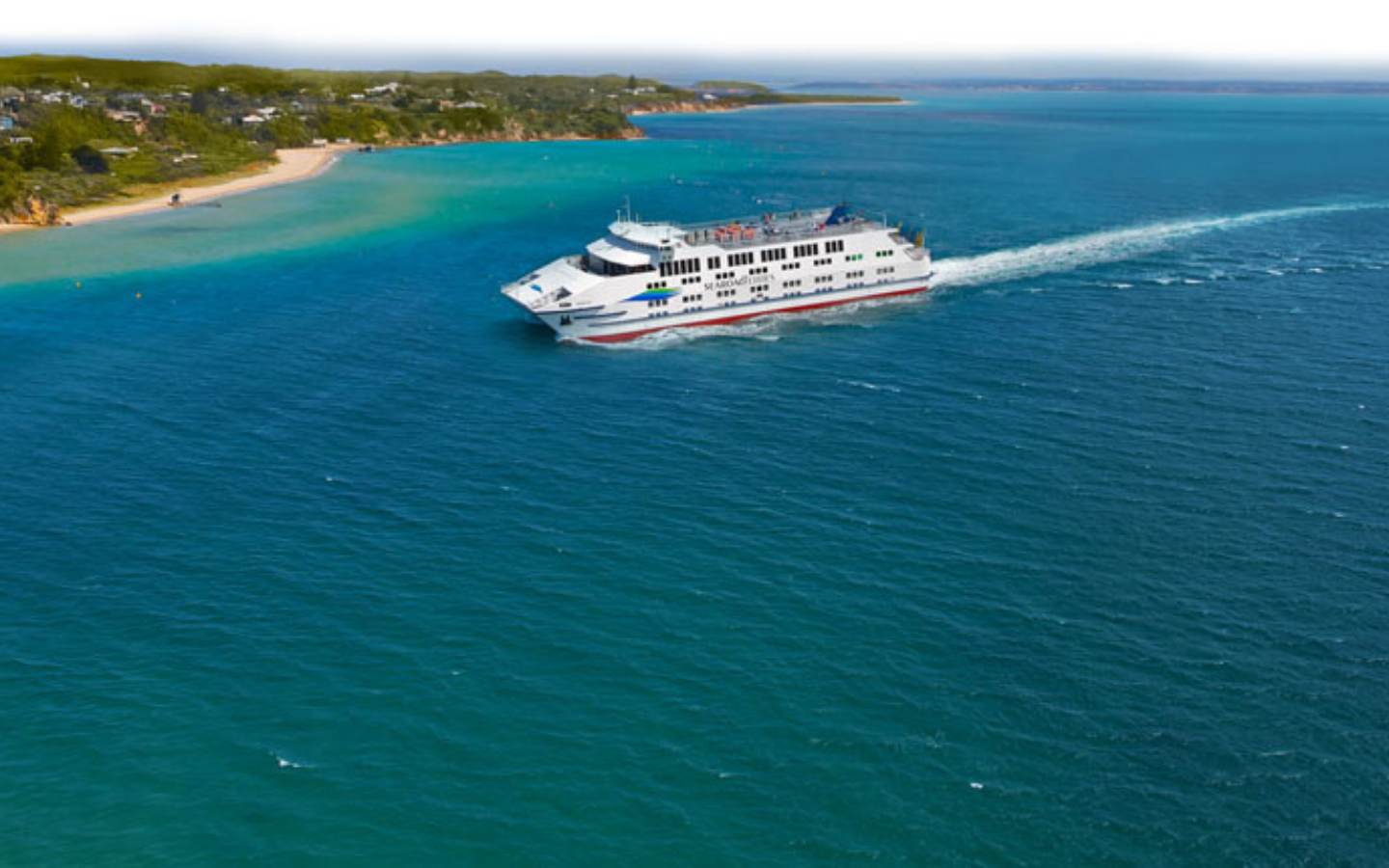 large ferry out on the ocean