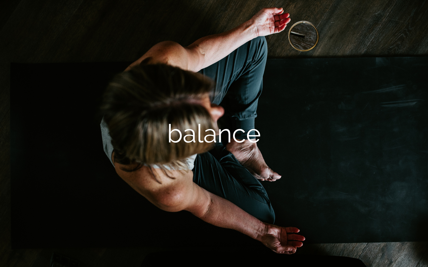 over head shot of woman meditating