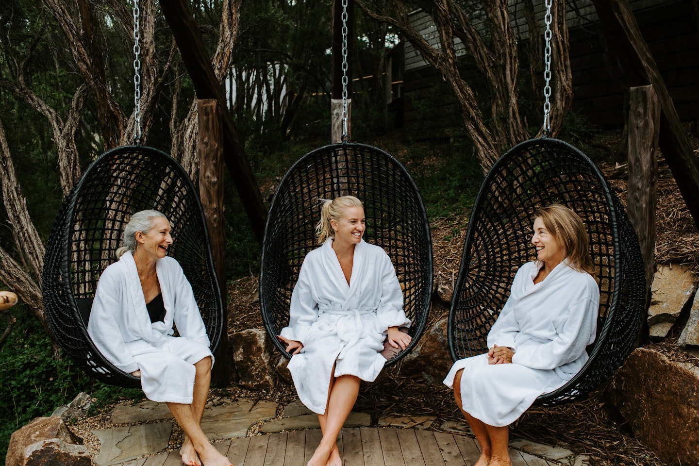 friends smiling in spa dreaming centre