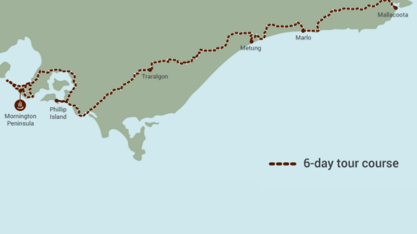 a graphic map of fingal to mallacoota