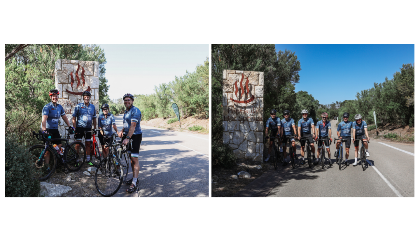side by side image of cyclists at the front of PHS