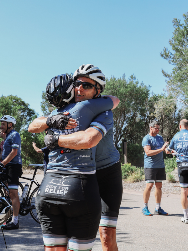 two people hugging