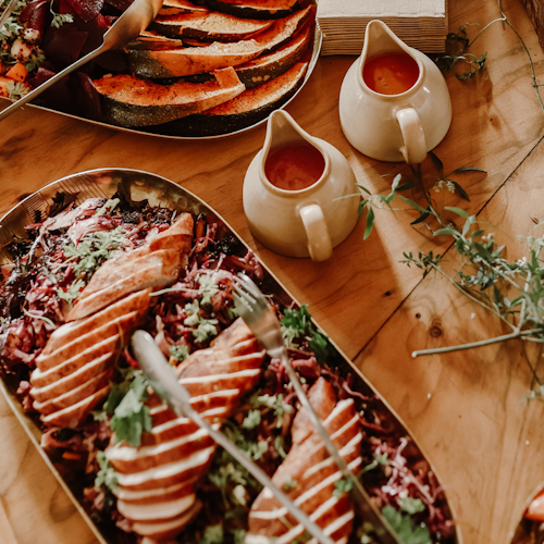 a table of food