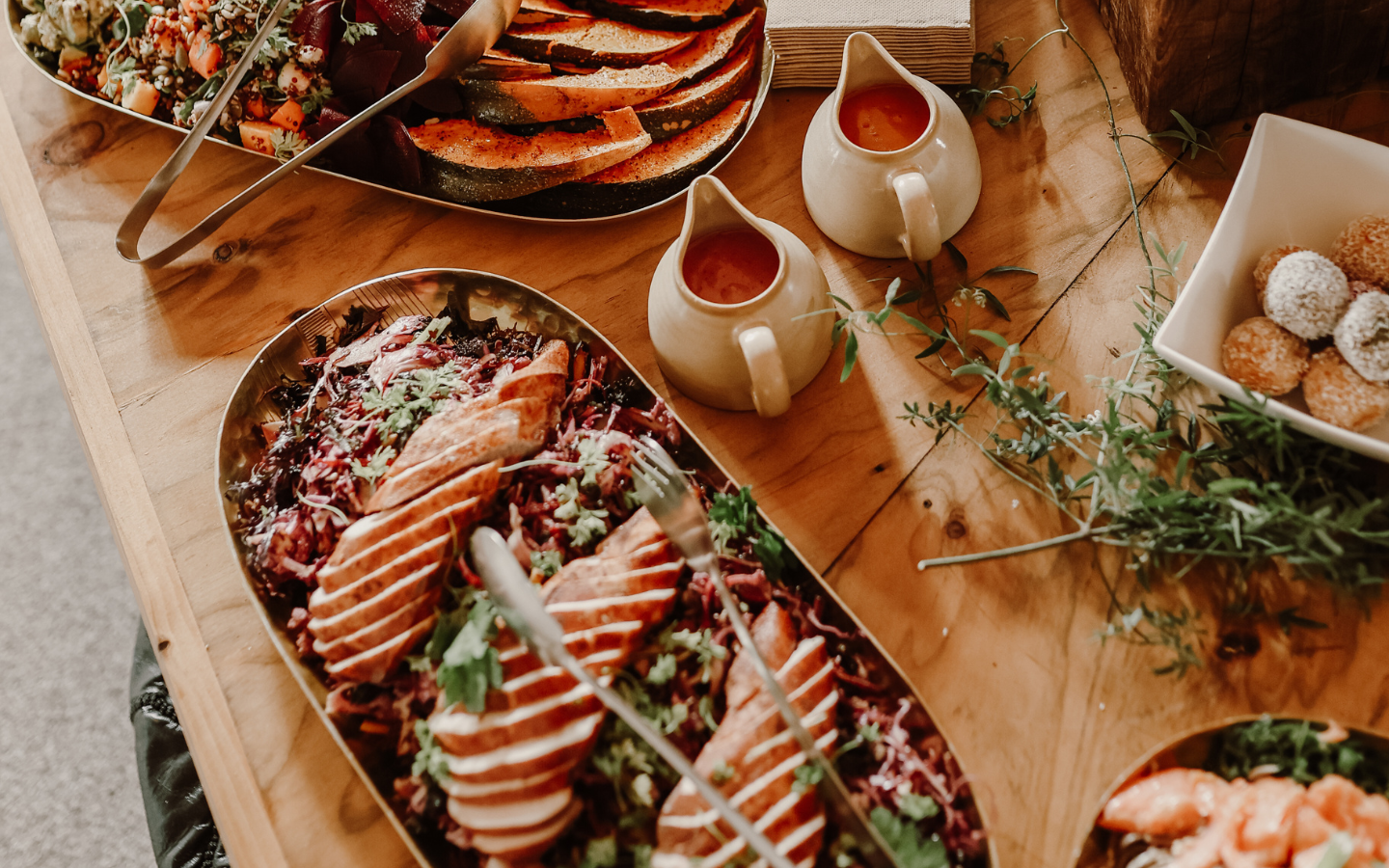 a table of food
