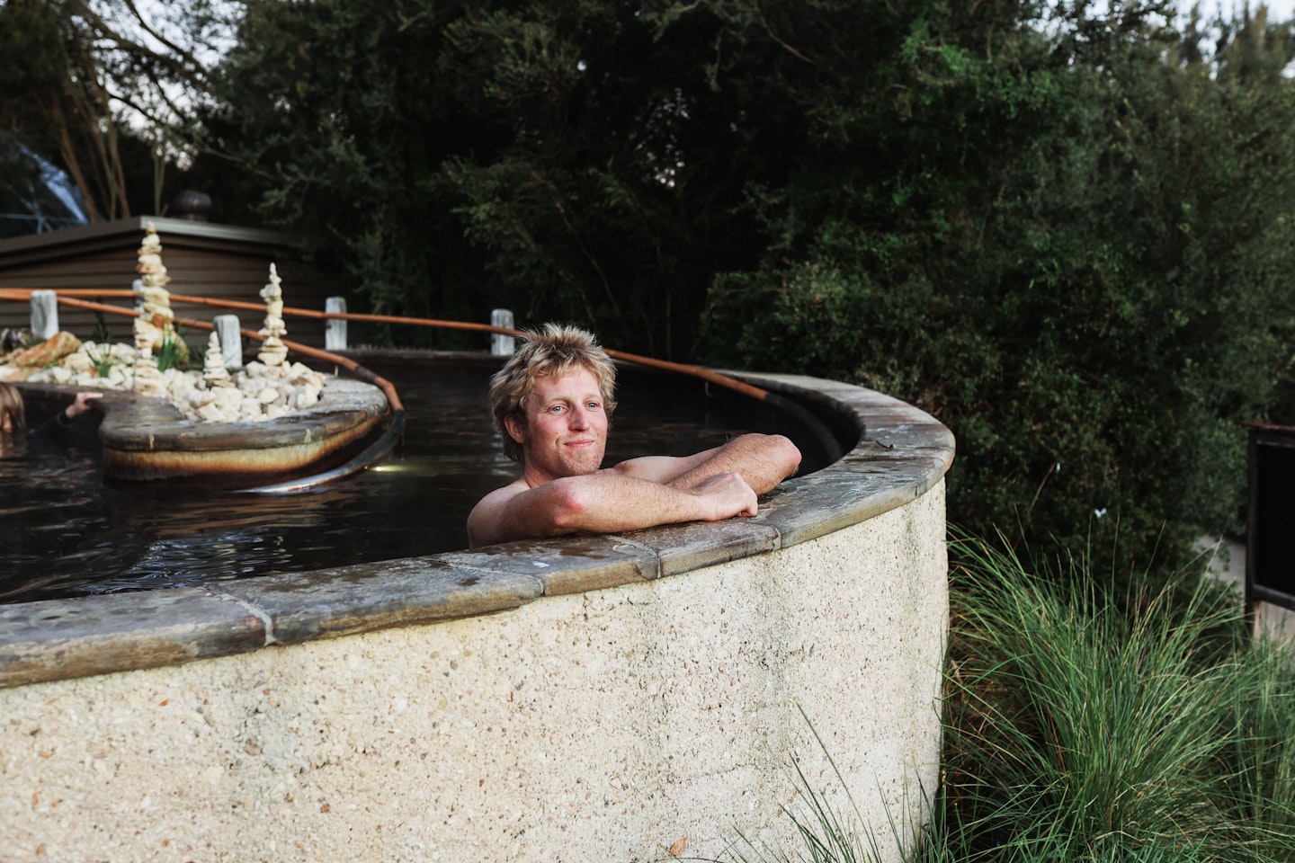 a man in a pool