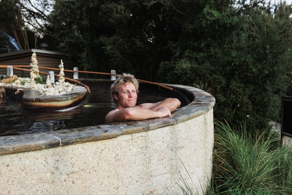 a man in a pool