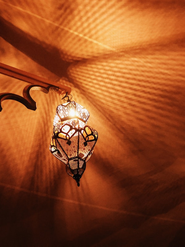 a light on the roof of our moroccan pavilion