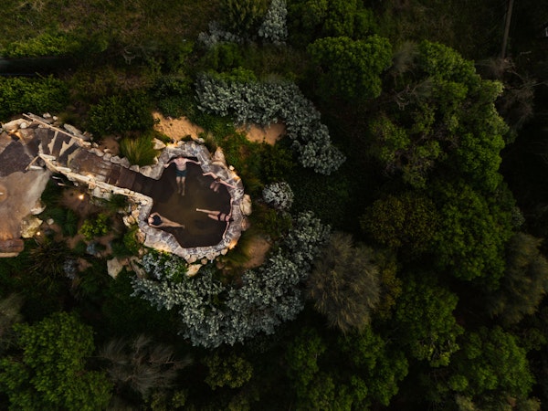 birds eye view of the hilltop pool