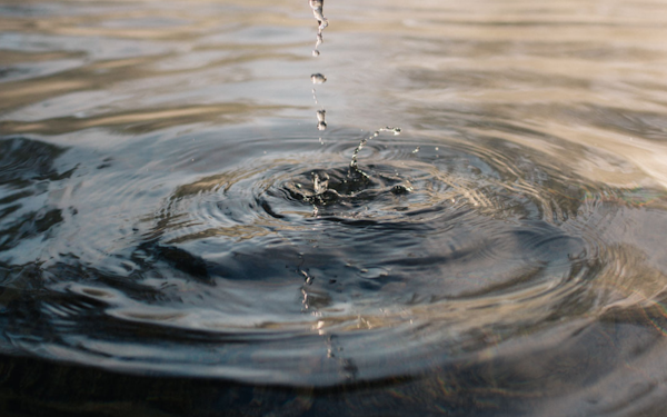 drop falling into water
