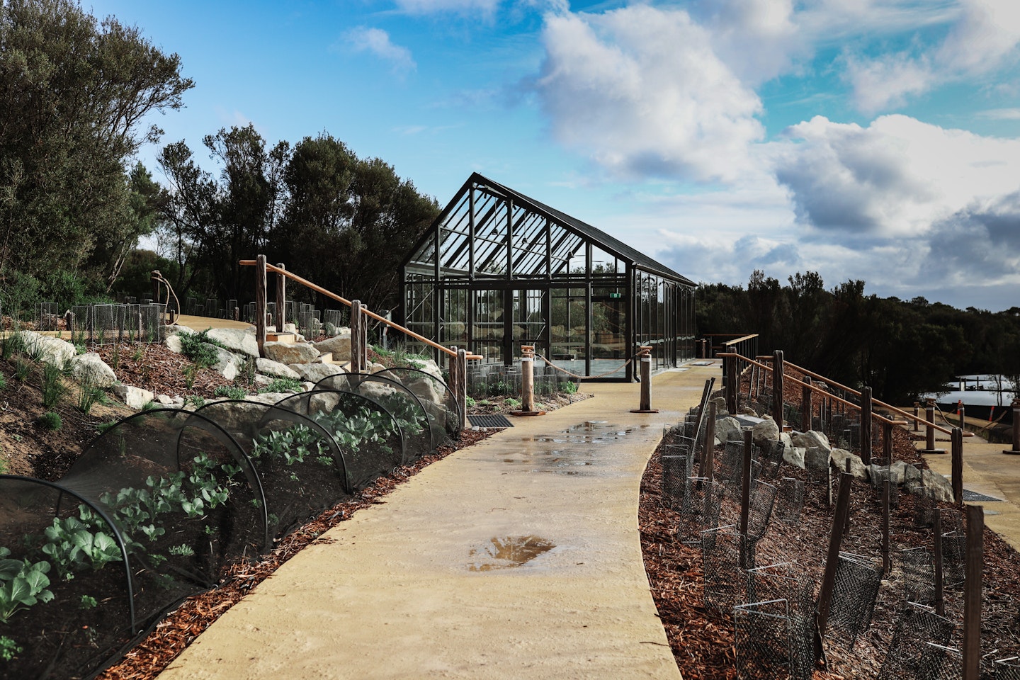 front face view of the glasshouse