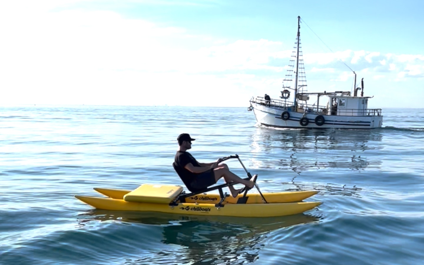 a water bike on water