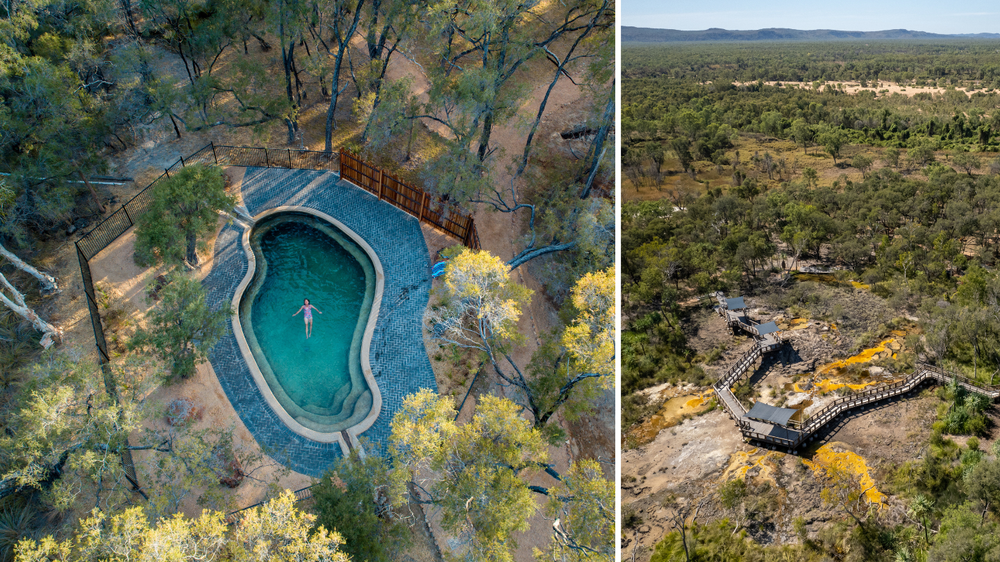 Side by side image of Talaroo Hot Springs