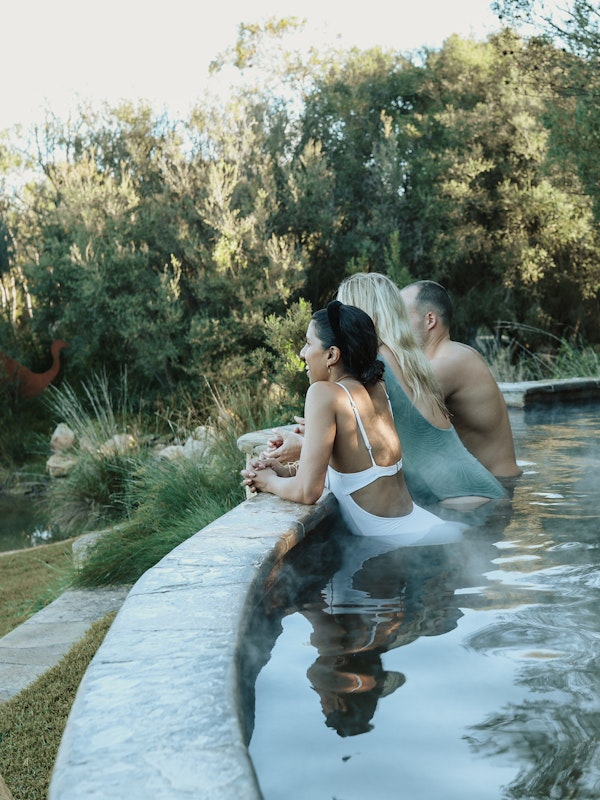 A group in a geothermal pool