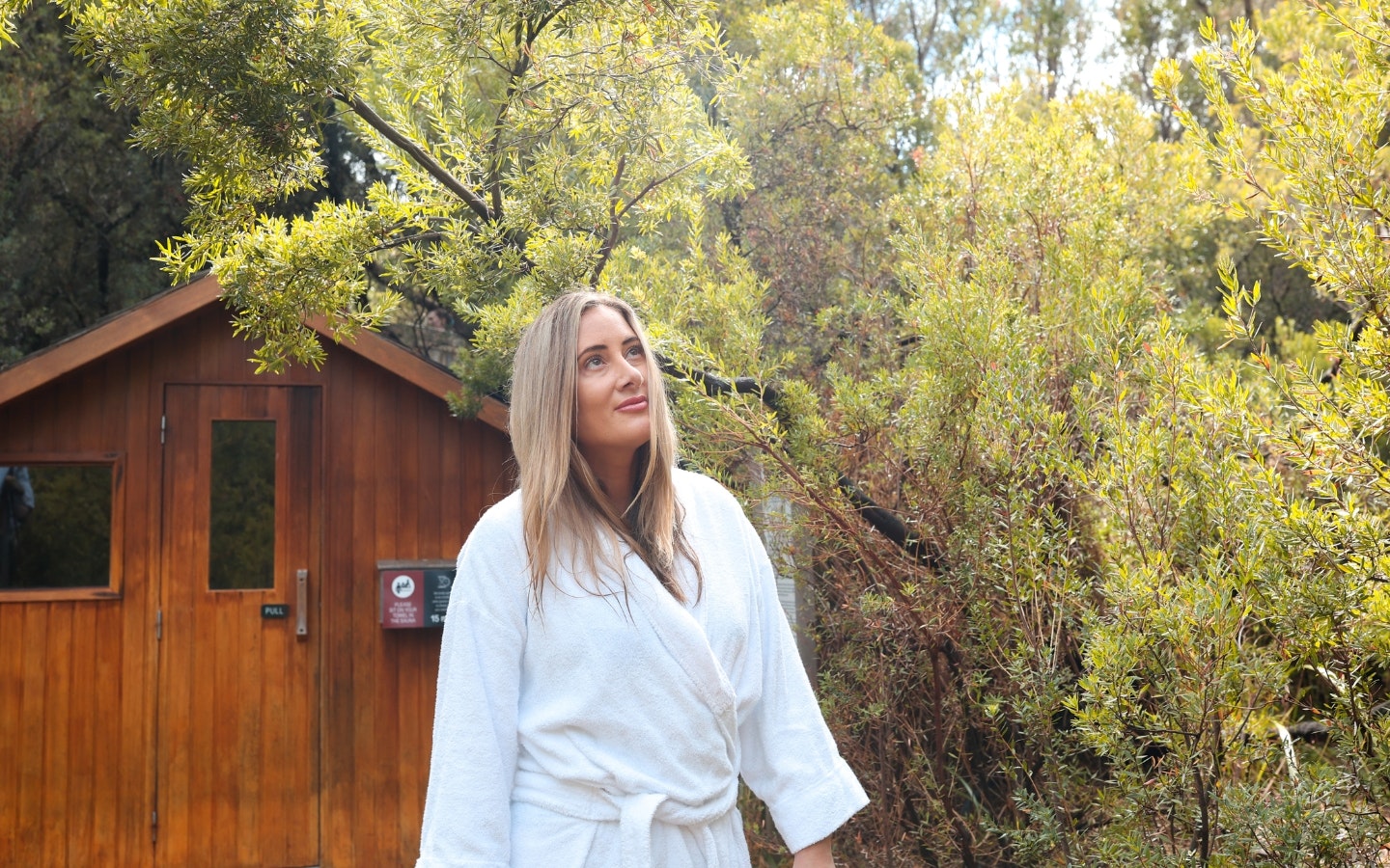 A woman walking in nature