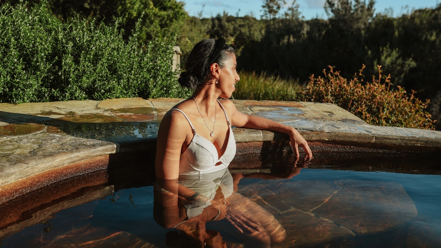 A woman bathing in the Amphitheatre