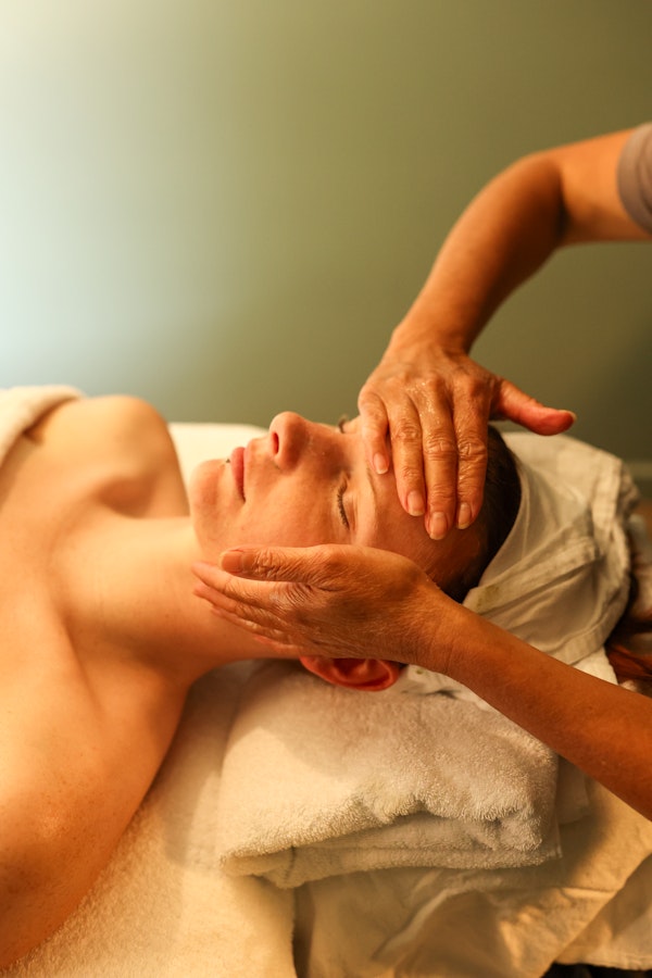 A person receiving a massage