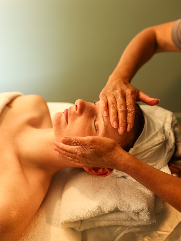 A person receiving a massage
