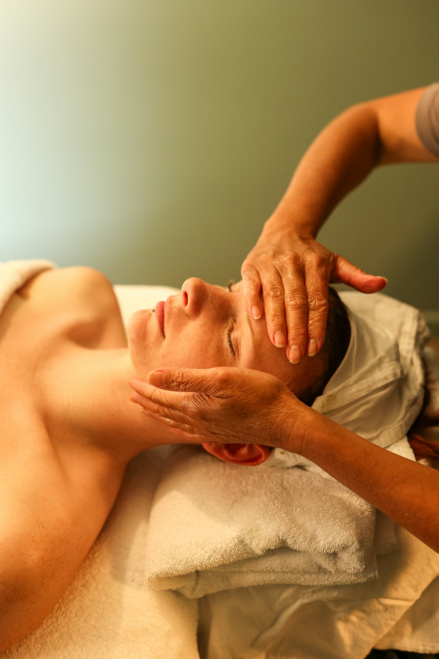 A person receiving a massage