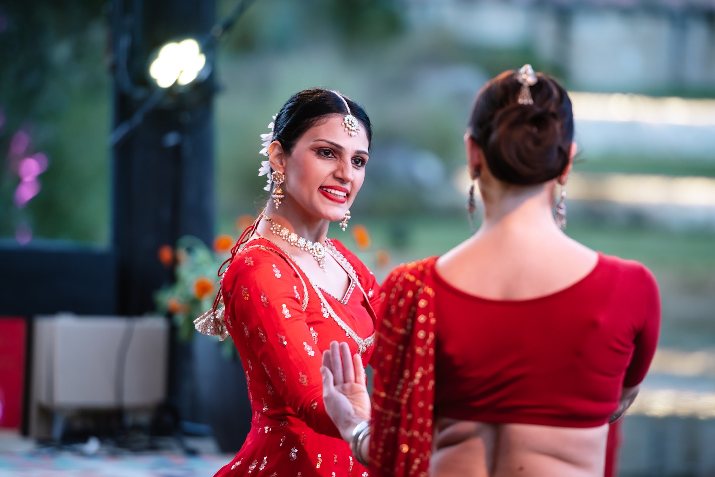 Two dancers doing a Diwali Gala Performance